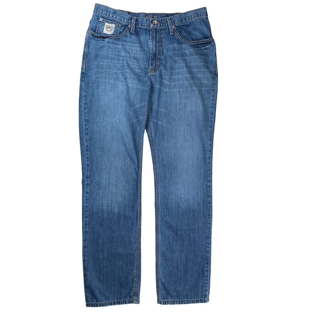 Cinch Jeans Men 35x36 Blue Medium Wash Straight Leg Western Cowboy Denim Casual